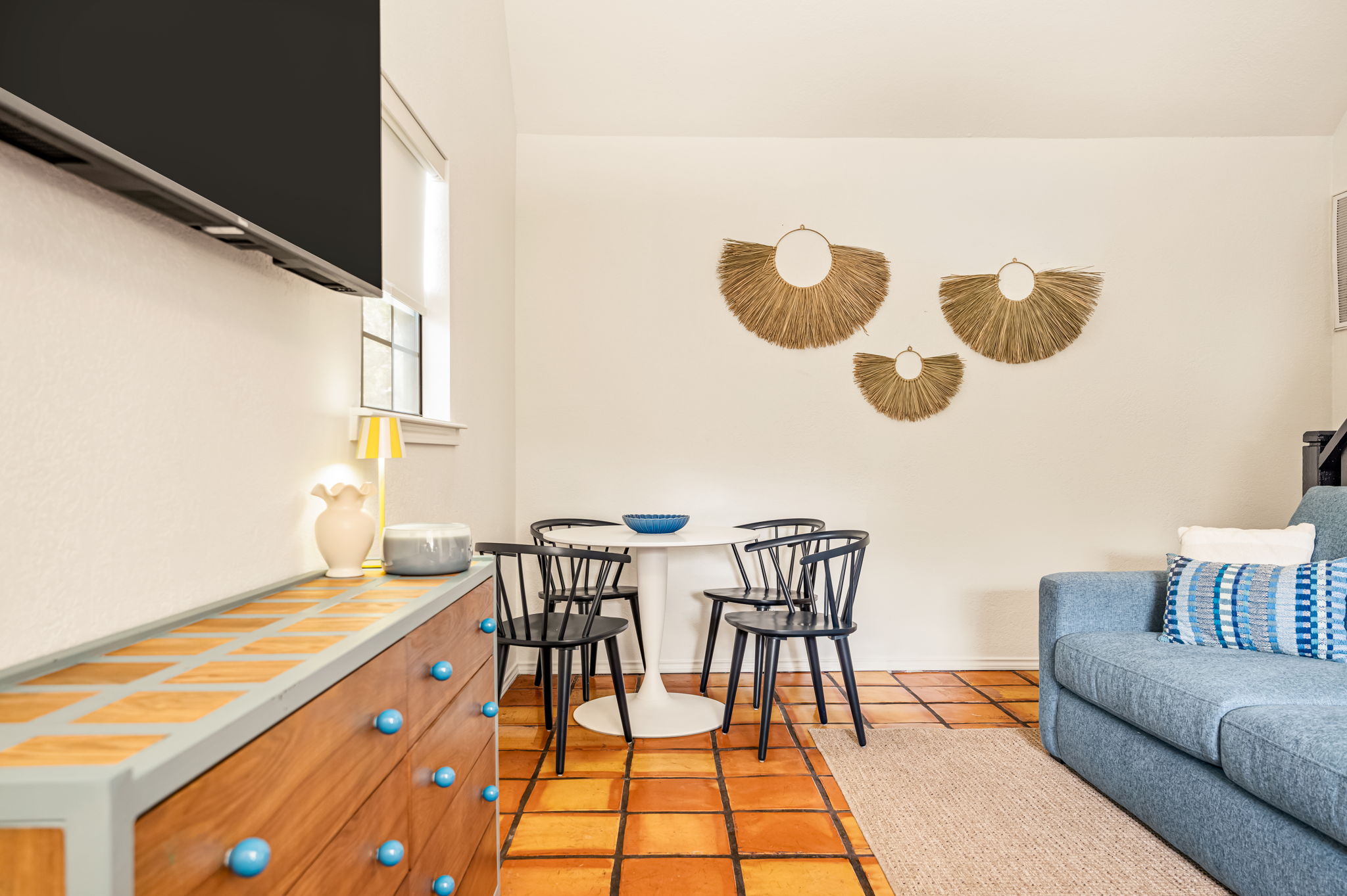 One Bedroom Suite with Loft bedroom under a ceiling fan